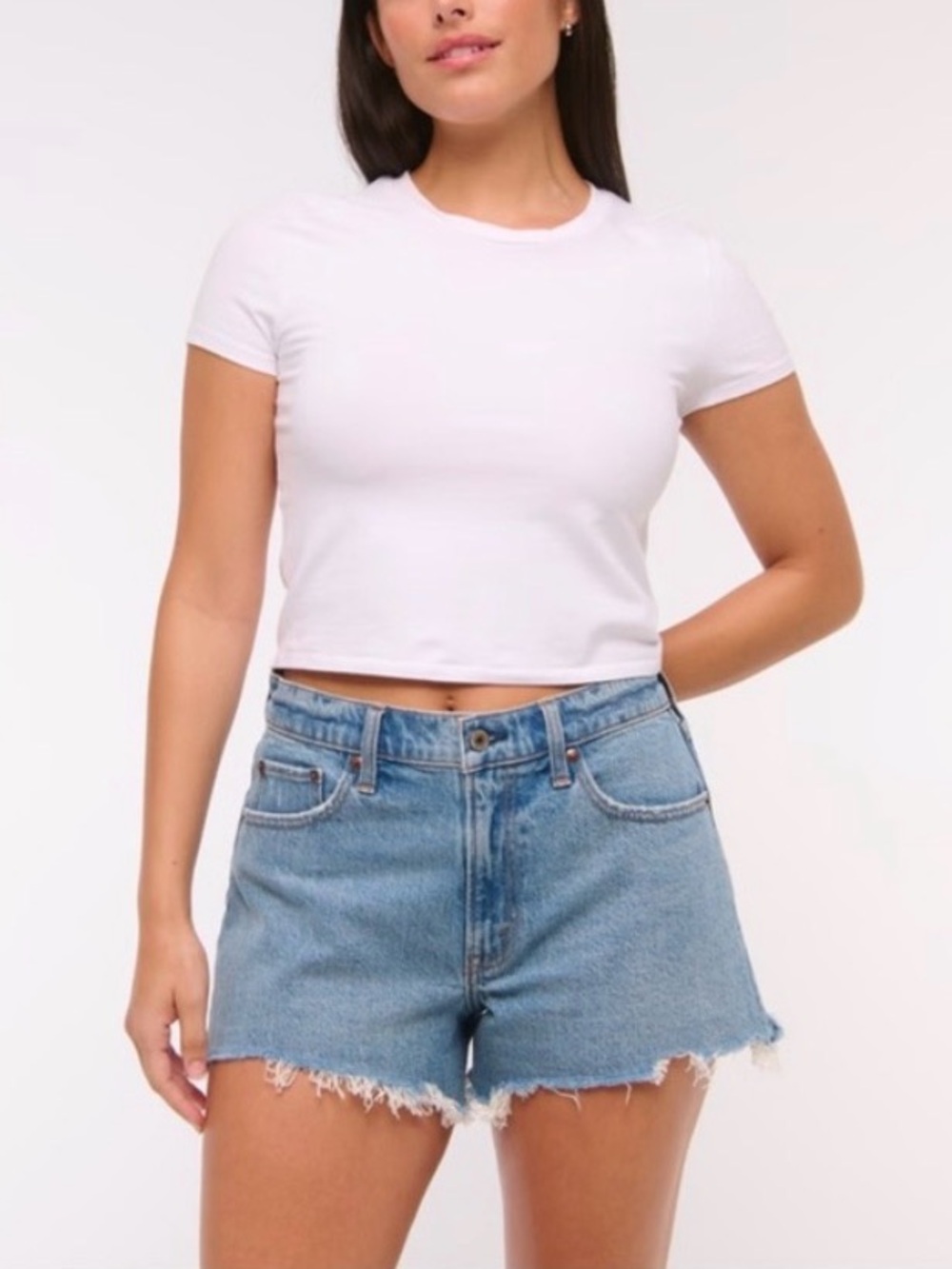 Abercrombie & Fitch 90s Relaxed Cutoff Short High Rise